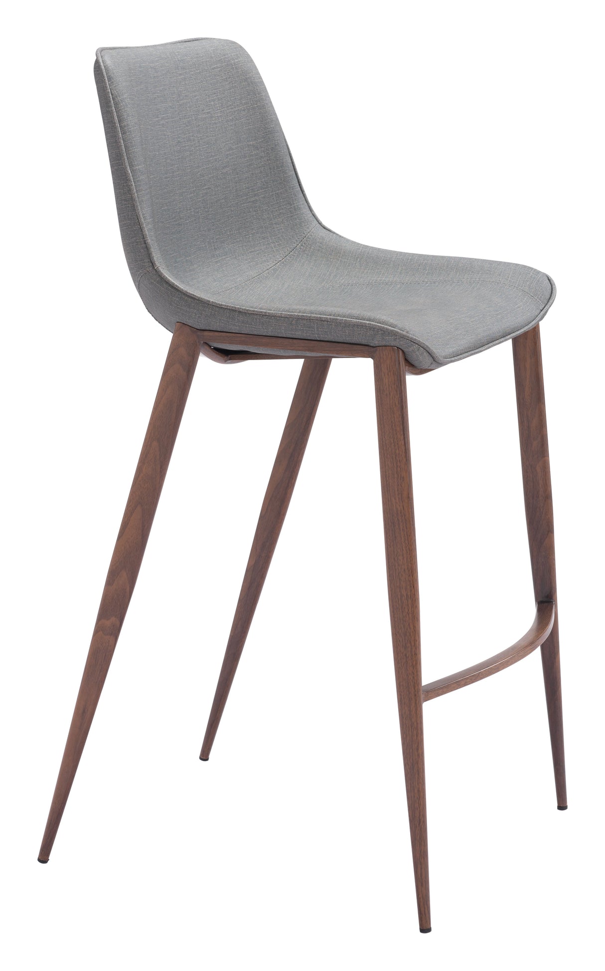 Magnus Slate Gray & Walnut Barstool (Set of 2) by Zuomod at Eve Furniture