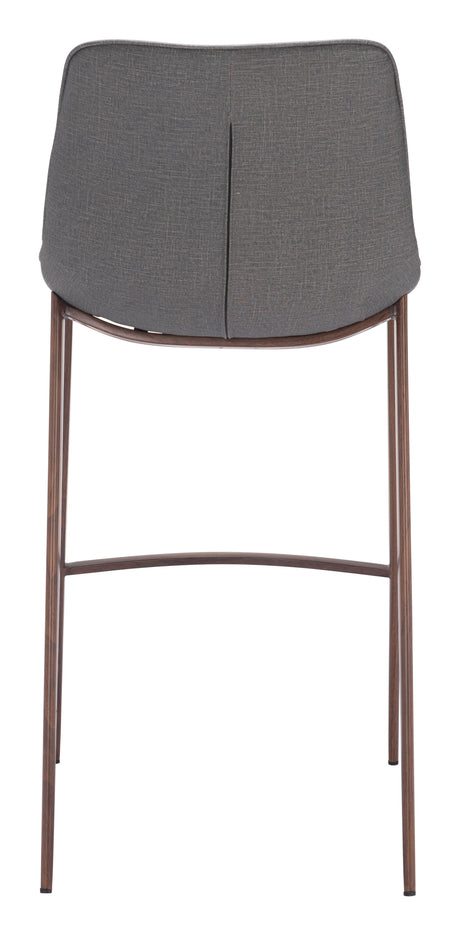 Magnus Slate Gray & Walnut Barstool (Set of 2) by Zuomod at Eve Furniture