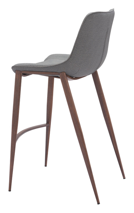 Magnus Slate Gray & Walnut Barstool (Set of 2) by Zuomod at Eve Furniture