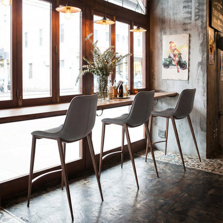 Magnus Slate Gray & Walnut Counter Stool (Set of 2) by Zuomod at Eve Furniture