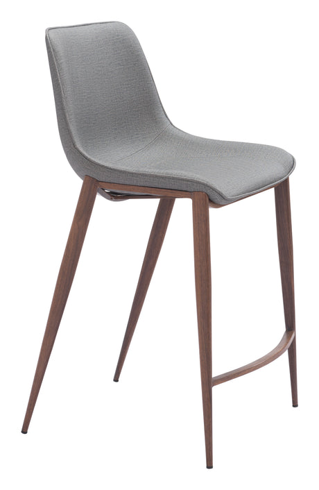 Magnus Slate Gray & Walnut Counter Stool (Set of 2) by Zuomod at Eve Furniture