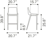 Magnus Slate Gray & Walnut Counter Stool (Set of 2) by Zuomod at Eve Furniture