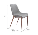 Magnus Slate Gray & Walnut Dining Chair (Set of 2) by Zuomod at Eve Furniture
