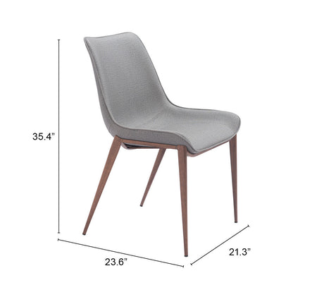 Magnus Slate Gray & Walnut Dining Chair (Set of 2) by Zuomod at Eve Furniture