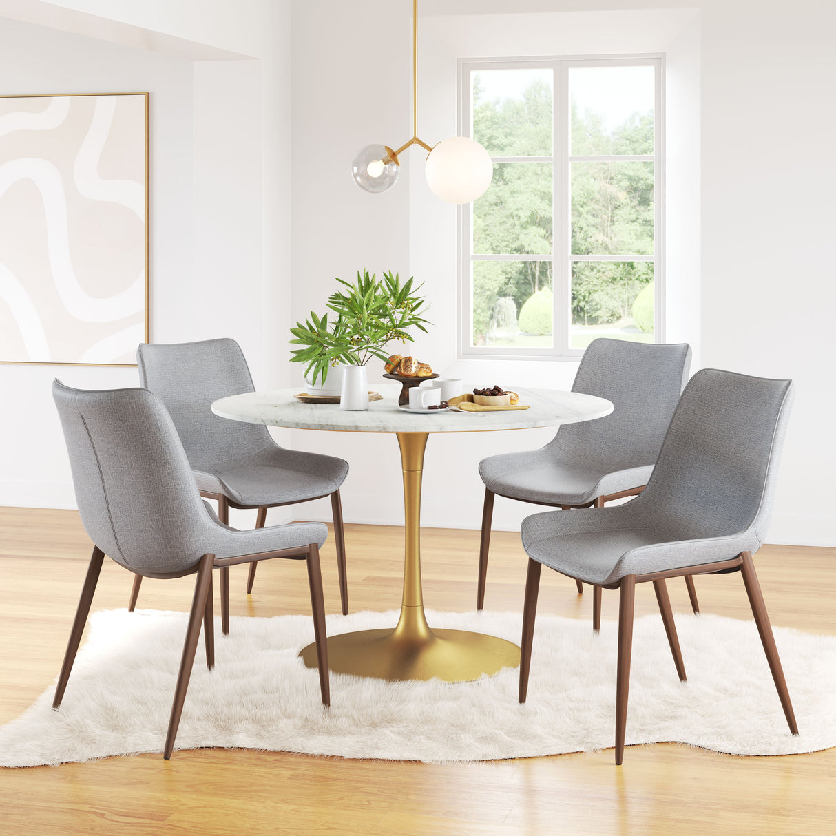 Magnus Slate Gray & Walnut Dining Chair (Set of 2) by Zuomod at Eve Furniture