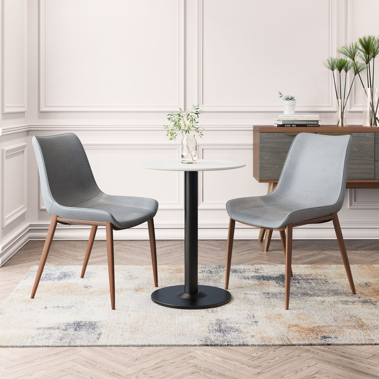 Magnus Slate Gray & Walnut Dining Chair (Set of 2) by Zuomod at Eve Furniture