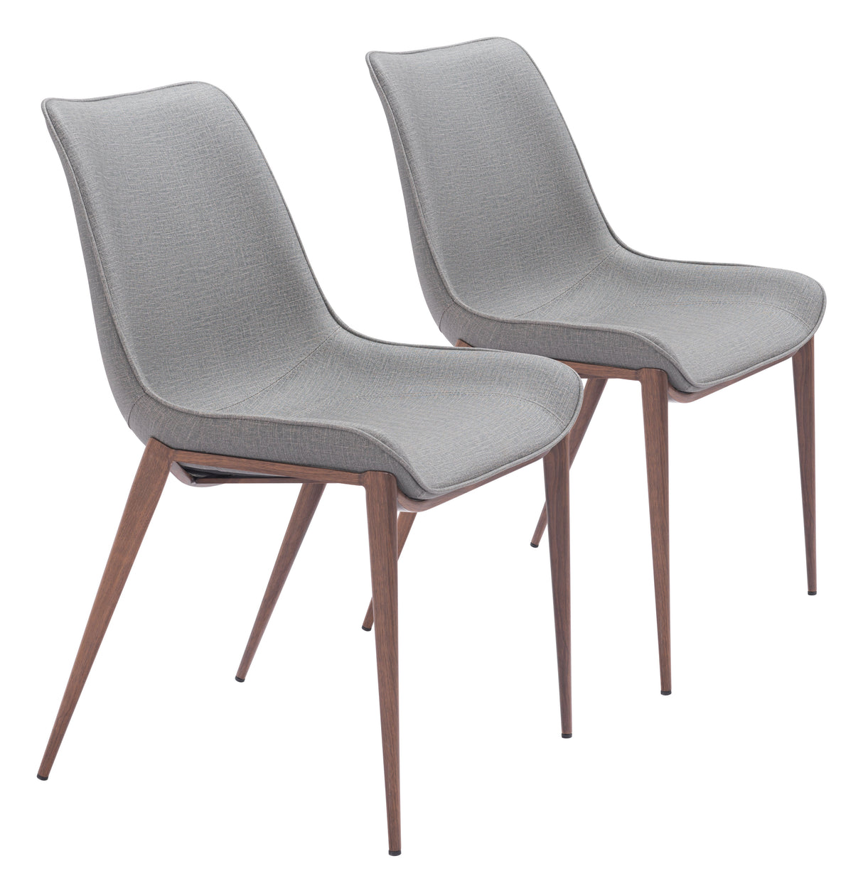 Magnus Slate Gray & Walnut Dining Chair (Set of 2) by Zuomod at Eve Furniture