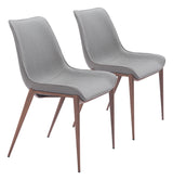 Magnus Slate Gray & Walnut Dining Chair (Set of 2) by Zuomod at Eve Furniture