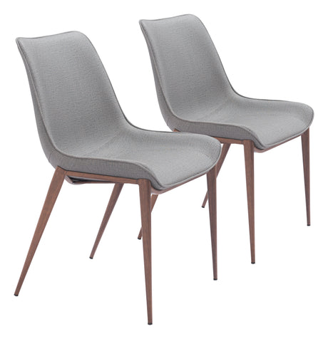 Magnus Slate Gray & Walnut Dining Chair (Set of 2) by Zuomod at Eve Furniture