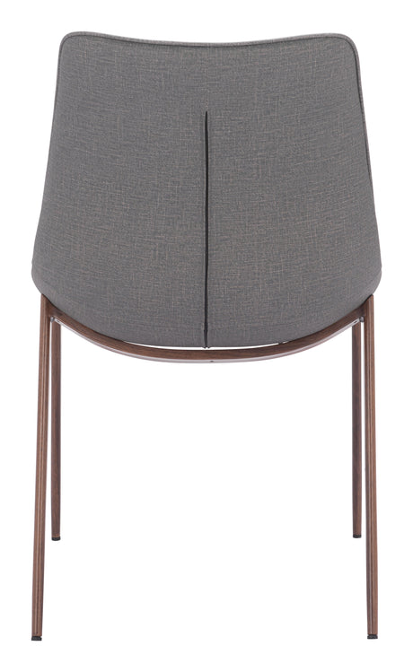 Magnus Slate Gray & Walnut Dining Chair (Set of 2) by Zuomod at Eve Furniture