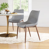 Magnus Slate Gray & Walnut Dining Chair (Set of 2) by Zuomod at Eve Furniture