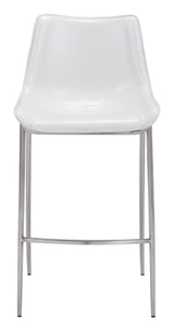 Magnus White & Silver Barstool (Set of 2) by Zuomod at Eve Furniture