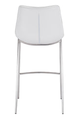 Magnus White & Silver Barstool (Set of 2) by Zuomod at Eve Furniture