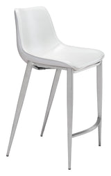 Magnus White & Silver Counter Stool (Set of 2) by Zuomod at Eve Furniture