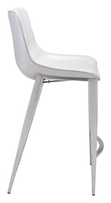 Magnus White & Silver Counter Stool (Set of 2) by Zuomod at Eve Furniture