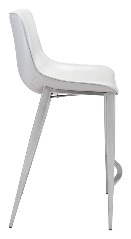 Magnus White & Silver Counter Stool (Set of 2) by Zuomod at Eve Furniture