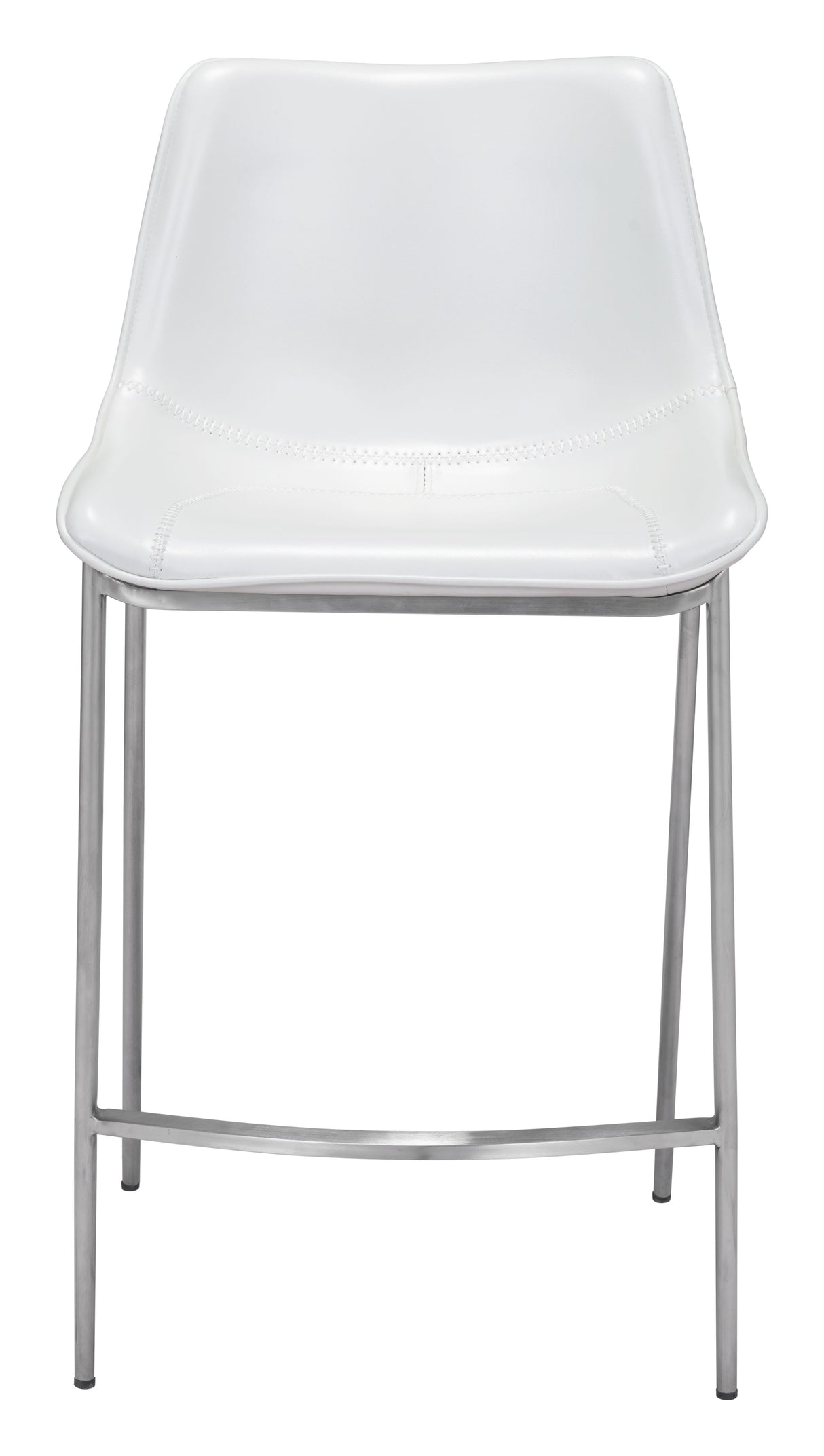 Magnus White & Silver Counter Stool (Set of 2) by Zuomod at Eve Furniture