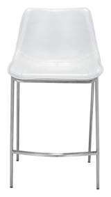 Magnus White & Silver Counter Stool (Set of 2) by Zuomod at Eve Furniture