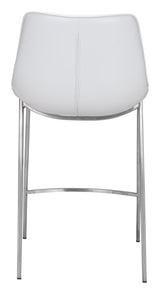 Magnus White & Silver Counter Stool (Set of 2) by Zuomod at Eve Furniture