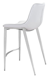 Magnus White & Silver Counter Stool (Set of 2) by Zuomod at Eve Furniture