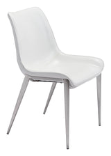 Magnus White & Silver Dining Chair (Set of 2) by Zuomod at Eve Furniture