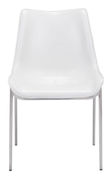 Magnus White & Silver Dining Chair (Set of 2) by Zuomod at Eve Furniture