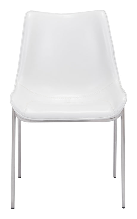 Magnus White & Silver Dining Chair (Set of 2) by Zuomod at Eve Furniture