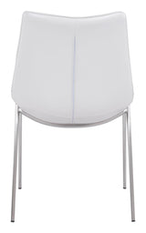 Magnus White & Silver Dining Chair (Set of 2) by Zuomod at Eve Furniture