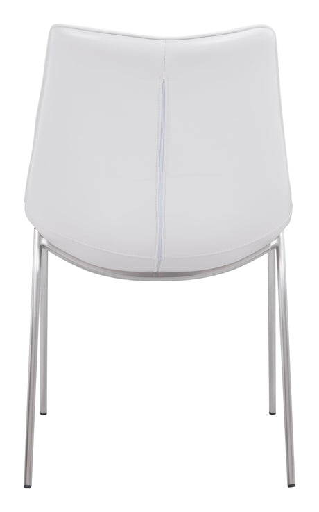 Magnus White & Silver Dining Chair (Set of 2) by Zuomod at Eve Furniture