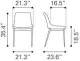 Magnus White & Silver Dining Chair (Set of 2) by Zuomod at Eve Furniture