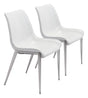 Magnus White & Silver Dining Chair (Set of 2) by Zuomod at Eve Furniture