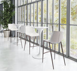 Magnus White & Walnut Barstool (Set of 2) by Zuomod at Eve Furniture