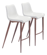 Magnus White & Walnut Barstool (Set of 2) by Zuomod at Eve Furniture