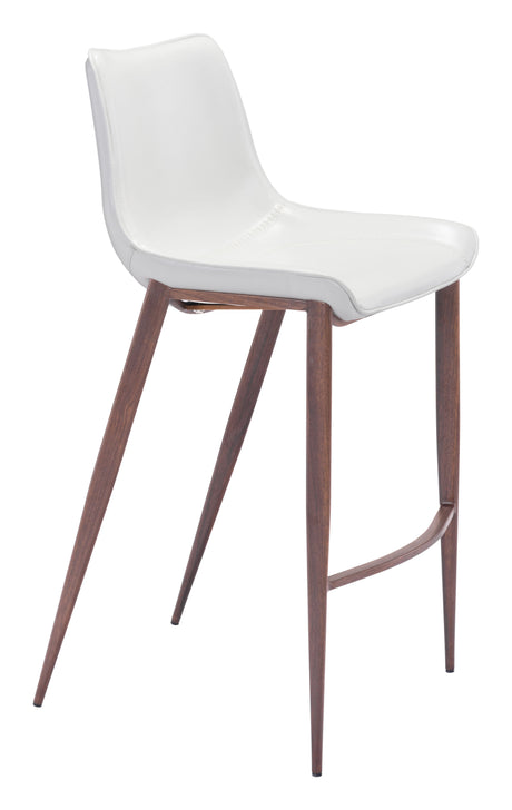 Magnus White & Walnut Barstool (Set of 2) by Zuomod at Eve Furniture