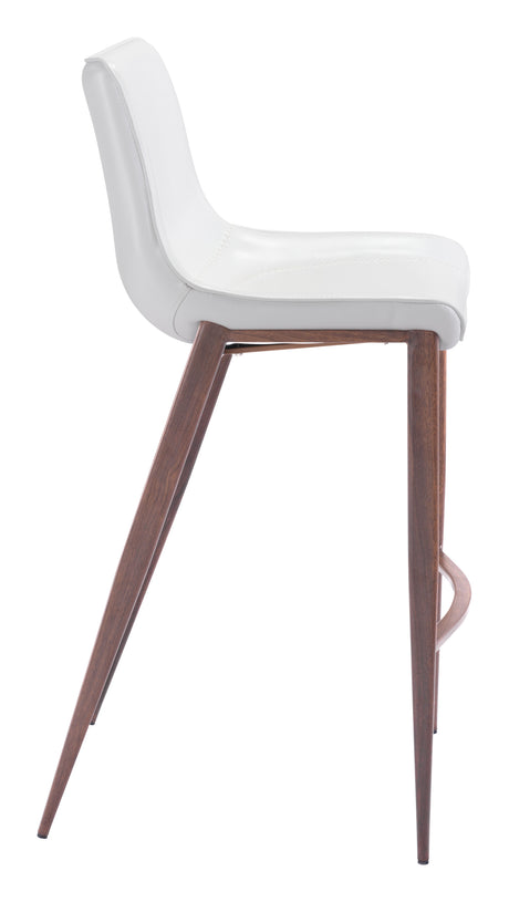 Magnus White & Walnut Barstool (Set of 2) by Zuomod at Eve Furniture