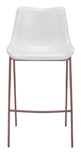 Magnus White & Walnut Barstool (Set of 2) by Zuomod at Eve Furniture