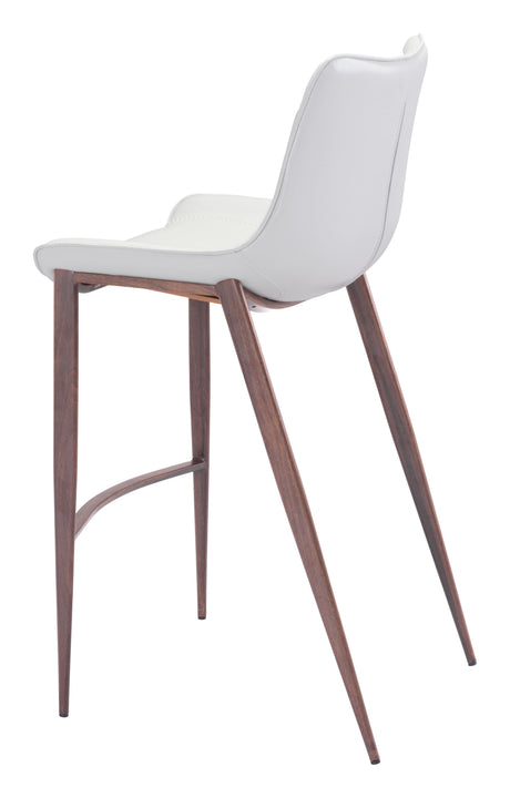 Magnus White & Walnut Barstool (Set of 2) by Zuomod at Eve Furniture