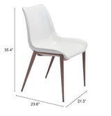 Magnus White & Walnut Dining Chair (Set of 2) by Zuomod at Eve Furniture