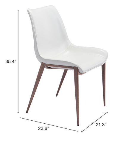 Magnus White & Walnut Dining Chair (Set of 2) by Zuomod at Eve Furniture