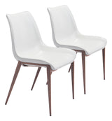 Magnus White & Walnut Dining Chair (Set of 2) by Zuomod at Eve Furniture