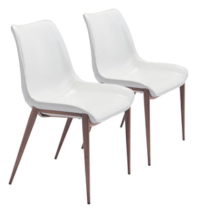 Magnus White & Walnut Dining Chair (Set of 2) by Zuomod at Eve Furniture
