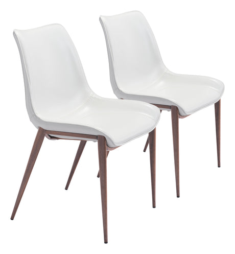 Magnus White & Walnut Dining Chair (Set of 2) by Zuomod at Eve Furniture