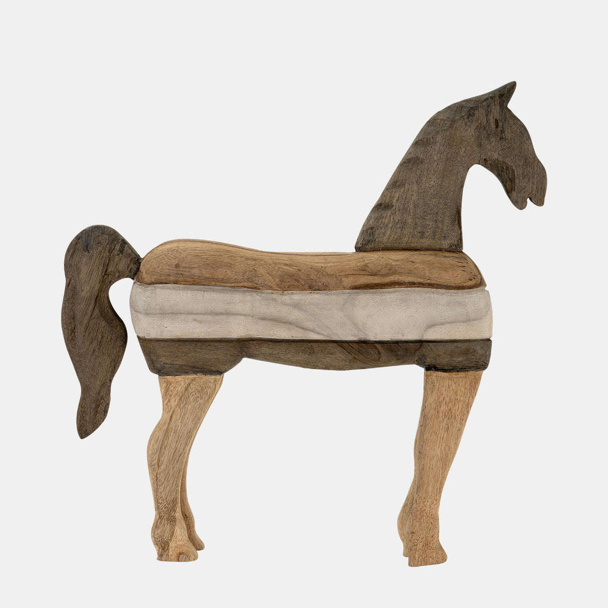 Mago Wood 15", Horse Sculputure, Dark Brown