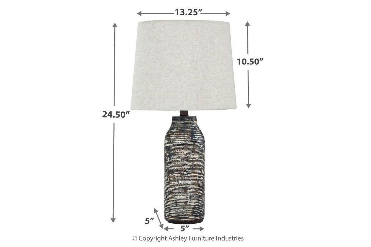 Mahima Black/White Table Lamp by Ashley at Eve Furniture