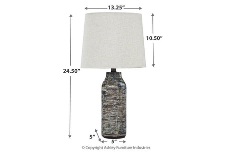 Mahima Black/White Table Lamp by Ashley at Eve Furniture