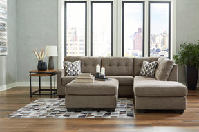 Mahoney Chocolate 2-Piece Right Arm Facing Chaise Sectional by Ashley at Eve Furniture