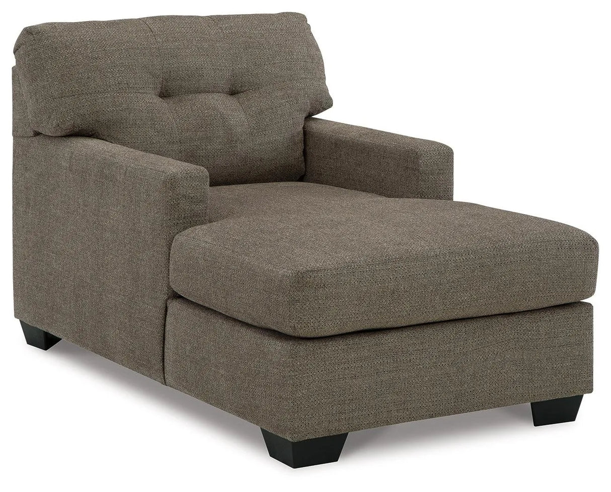 Mahoney Chocolate Chaise by Ashley at Eve Furniture