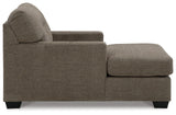 Mahoney Chocolate Chaise by Ashley at Eve Furniture