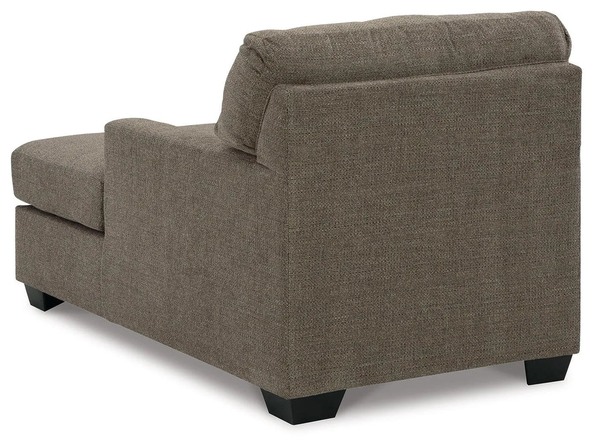 Mahoney Chocolate Chaise by Ashley at Eve Furniture