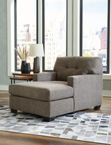 Mahoney Chocolate Chaise by Ashley at Eve Furniture